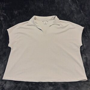 Women's Cream Polo Top